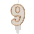 swieczka na tort cyfra 9 chique gold folat 9 cm