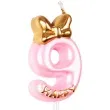 swieczka na tort cyfra 9 happy rozowa jasna jix 9 3 cm