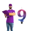 swieczka na tort cyfra 9 kosmos ombre godan 8 cm