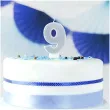 swieczka na tort cyfra 9 srebrna brokatowa partydeco 7 cm