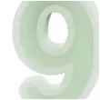 swieczka na tort cyfra 9 zielony partydeco 10 cm