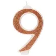 swieczka na tort cyfra 9 zlota brokatowa dekora