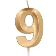 swieczka na tort cyfra 9 zlota folat 14 5 cm