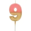 swieczka na tort cyfra 9 zloto rozowa folat 5 cm