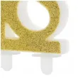 swieczka na tort liczba 18 brokatowa zloty partydeco 8 5 cm
