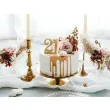 swieczka na tort liczba 21 brokatowa zloty partydeco 7 5 cm