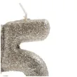 swieczka na tort liczba 25 srebrna dekora 8 cm