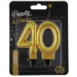 swieczka na tort liczba 40 beauty and charm zlota godan 8 cm