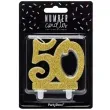 swieczka na tort liczba 50 zlota partydeco