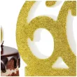 swieczka na tort liczba 60 brokatowa zloty partydeco 8 5 cm