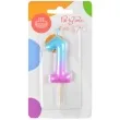 swieczka na tort ombre cyfra 1 fioletowo niebieska arpex 6 cm