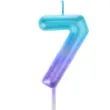 swieczka na tort ombre cyfra 7 fioletowo niebieska arpex 6 cm