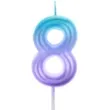 swieczka na tort ombre cyfra 8 fioletowo niebieska arpex 6 cm