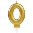 swieczka na tort zlota cyfra 0 amscan sparkling celebration 9 cm