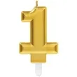 swieczka na tort zlota cyfra 1 amscan sparkling celebration 9 cm