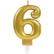 swieczka na tort zlota cyfra 6 amscan sparkling celebration 9 cm