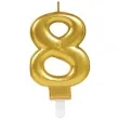 swieczka na tort zlota cyfra 8 amscan sparkling celebration 9 cm