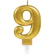 swieczka na tort zlota cyfra 9 amscan sparkling celebration 9 cm