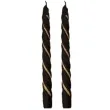 swieczka spiralna stozkowa czarna z brokatem ravi 23 cm 2 szt