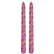 swieczka spiralna stozkowa rozowa z brokatem ravi 2 szt