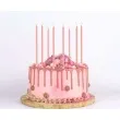 swieczki na tort classic perlowe rozowy jasny godan 8 szt