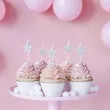 swieczki na tort gwiazdki srebrne partydeco 5 szt