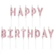 swieczki na tort happy birthday rozowe zlote partypal 7 cm