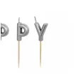 swieczki na tort happy birthday srebrny partydeco 7 cm 13 szt