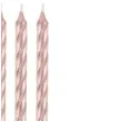 swieczki na tort happy birthday zakrecone rozowe zloto godan 8 cm 16 szt