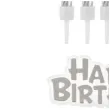 swieczki na tort happy birthday zakrecone srebrne 8 cm 16 szt