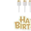 swieczki na tort happy birthday zakrecone zloty godan 8 cm 16 szt