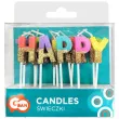 swieczki na tort happy birthday zloty brokat mix godan
