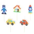 swieczki na tort klocki auta i robot mix partypal 2 4 cm 5 szt