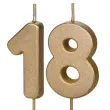 swieczki na tort liczba 18 zloty 4 5 cm 2 szt