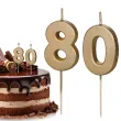 swieczki na tort liczba 80 zloty 4 5 cm 2 szt