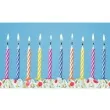 swieczki na tort paski mix partydeco 6 cm 10 szt