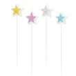 swieczki na tort pikery gwiazdki brokatowe mix partypal 4 szt