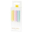 swieczki na tort zakrecone mix kolorow partydeco 8 5 cm 6 szt