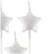swieczki pikery gwiazdki srebrne metaliczne godan 5 szt