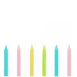 swieczki urodzinowe pastelowy mix z podstawkami godan 6 cm 12 szt