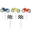 swieczki urodzinowe samochody wyscigowe mix partydeco 3 cm 5 szt