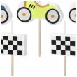 swieczki urodzinowe samochody wyscigowe mix partydeco 3 cm 5 szt