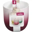 swiecznik ceramic tealight bialo bordowy bolsius 75 70 mm