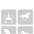 szablony do tatuazy brokatowych zmywalnych jednorozce na urodziny dzien dziecka unicorn 12 szt