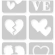 szablony do tatuazy brokatowych zmywalnych walentynki serca love 12 szt