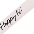 szarfa urodzinowa papierowa dodatek do stroju na 18 urodziny happy 18 kremowa 152 cm