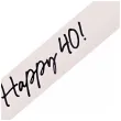 szarfa urodzinowa papierowa dodatek do stroju na 40 urodziny happy 40 kremowa 152 cm