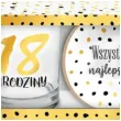 szklanka zlote kropki 18 urodziny z podkladka bgtech 270 ml