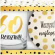 szklanka zlote kropki 60 urodziny z podkladka bgtech 270 ml