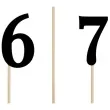 szpilki drewniane numery czarne partydeco 26 cm 11 szt